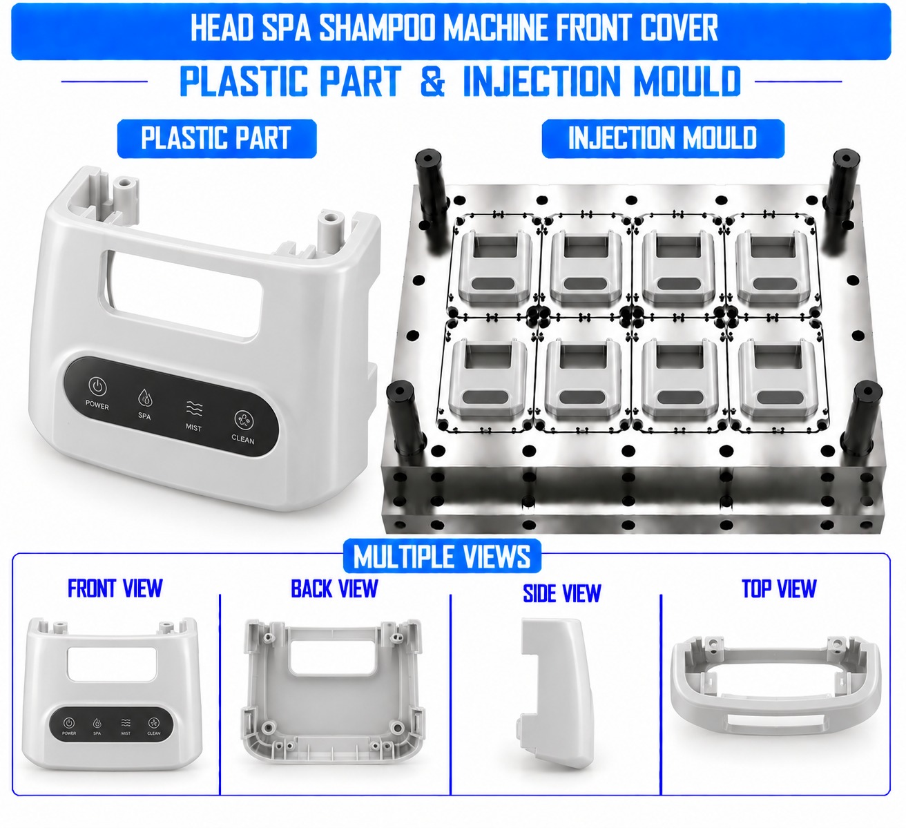 Head Spa Shampoo Machine Plastic Front Cover Mould and Moulding Services